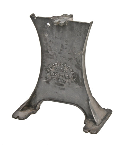 early 20th century vintage america industrial cast iron wood working band saw machine base with flared feet