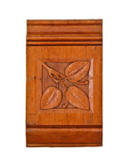 19th century american eastlake style interior varnished cherry wood passage door header block with hand-carved leafage