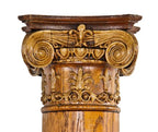 complete set of original late 19th century refinished white oak wood interior residential colonnades with ornamental ionic capitals