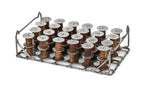 complete set of vintage american industrial stackable steel flange spools with custom built reinforced metal rack