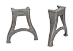 matching set of structurally sound and sturdy early 20th century american vintage industrial turret lathe machine bases