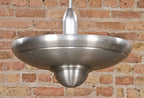 all original american vintage art deco machine age theater lobby "alzak' spun aluminum saucer-shaped pendant light