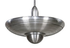 late 1930's american art deco machine age interior "alzak" brushed aluminum pendant light fixture