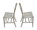 matching set of original early 1940's american machine age "goodform" lightweight brushed aluminum side chairs