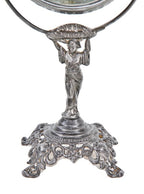 unusual early 20th century antique american anglo-japanese style figural vanity mirror featuring a statuary geisha girl