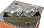 matching set of american industrial oversized factory building "metalarc" metal halide 1000 watt discharge lamps