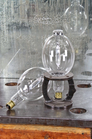 pair of american made industrial interior factory building "metalarc" 1000 watt discharge light bulbs with mogul screw bases