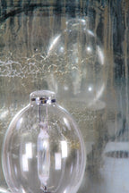 matching set of american industrial oversized factory building "metalarc" metal halide 1000 watt discharge lamps