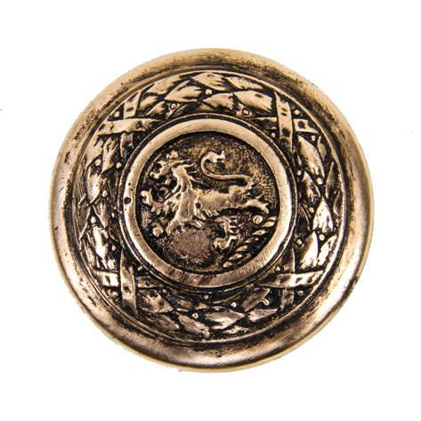 original c. 1920's solid ornamental cast brass chicago stevens hotel guestroom doorknob with rearing lion