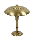 refinished american machine age spun yellow brass metal "guardsman junior" faries desk or table lamp