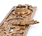 hard to find c. 1870's antique american victorian era ornamental cast bronze doorknob backplate with swinging keyhole cover