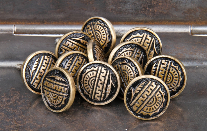 large lot of original hard to find c. 1880's american eastlake style "oriental" pattern residential window shutter knobs or pulls