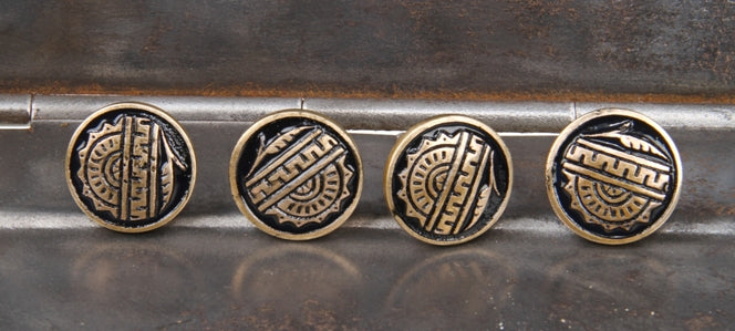 four matching c. 1880's antique american eastlake style "oriental" pattern interior residential window shutter pulls