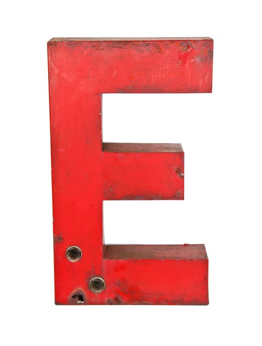 vintage american world war ii-era chicago bowling alley red enameled folded steel exterior neon sign letter