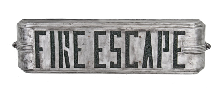 unique c. 1930's american art deco streamlined style orpheum theater cast aluminum "fire escape" illuminated sign