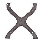 matching set of unique and unusual early 20th century heavy cast iron x-shaped factory workbench or table bases