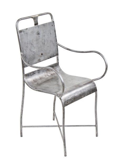 original early 20th century vintage american medical brushed steel "davis" hospital room examining armchair