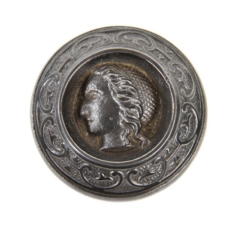 original c. 1870's hard to find and highly collectible antique american ornamental cast iron "clara barton" figural doorknob
