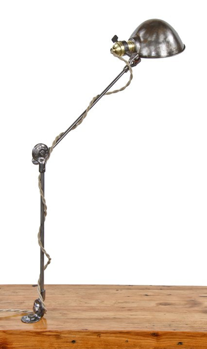 hard to find early 20th century american industrial fully adjustable "searchlight" mccrosky universal triple joint machinist task lamp