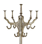 highly ornate late 19th century antique american freestanding cast iron barbershop coat rack with combination umbrella stand