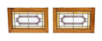 two matching c. 1930's american craftsman style interior residential chicago bungalow leaded art glass transom windows