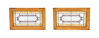 pair of original c. 1930's american craftsman style chicago bungalow interior residential leaded art glass transom windows