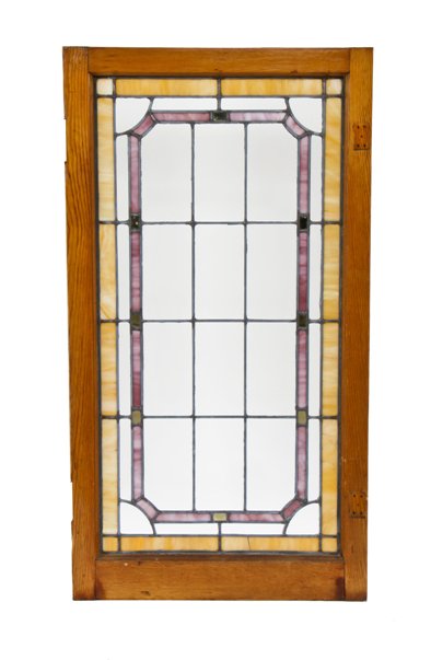 all original c. 1930's american leaded art glass casement window salvaged from a chicago bungalow residence