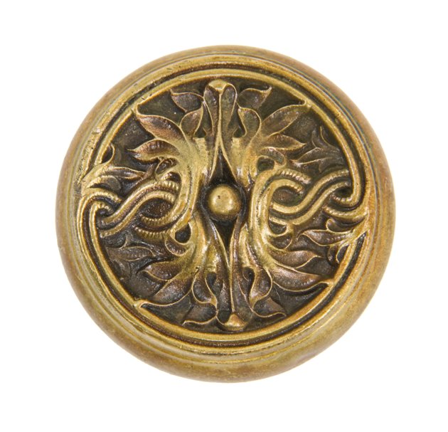 late 19th century american richardsonian romanesque style "marburg" pattern cast brass passage size doorknob