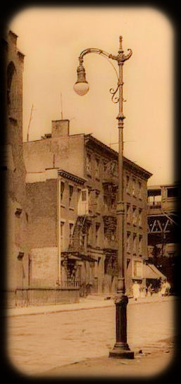 original and remarkably intact matching set of early 20th centurysalvaged antique painted ornamental cast iron detroit city street lamp post pedestal bases