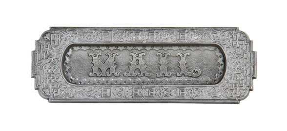 hard to find oversized late 19th century pabst blue ribbon brewery complex building ornamental cast iron side door mail slot
