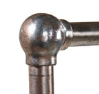 c. 1930's american industrial woolworths store mobile tubular steel garment rack with ball finial joints