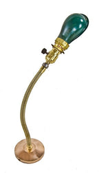 single rewired c. 1910-15 antique american industrial faries flexible gooseneck arm factory machinist task lamp with original "slim helmet" green enameled hubbell shade