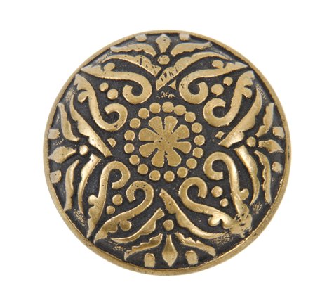 original american antique ornamental cast brass interior residential banded rim doorknob with black enameled inlay
