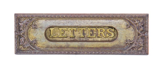 late 19th century american gothic style ornamental cast iron interior fisher building office door "letters" mail slot