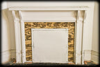 original c. 1880's antique interior residential pictorial transferware minton fireplace surround tile with nicely aged allover crazing