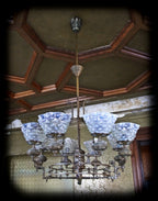 largely intact exemplary 19th century american aesthetic movement dan miller of elgin mansion thackara electrified interior ornamental bronze ceiling fixture