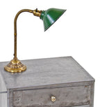 original early 20th century american industrial yellow brass flexible gooseneck arm table or desk lamp with angled reflector
