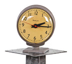 original and fully functional hard to find double-sided c. 1960's factory office "simplex" electric analog clock with durable aluminum case