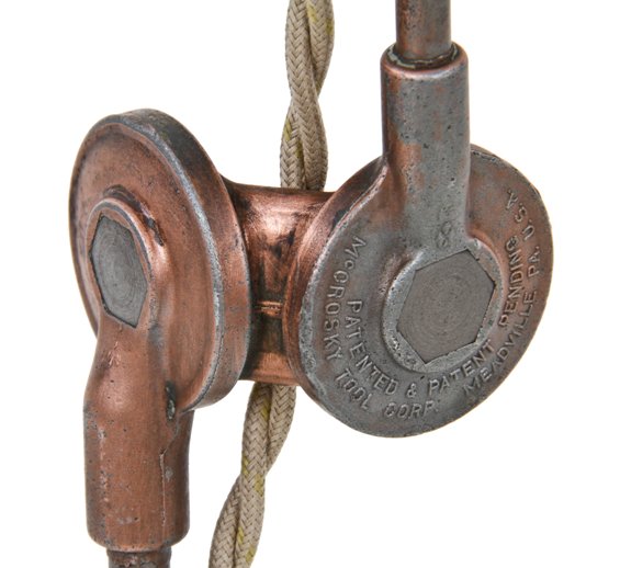 all original and hard to find c. 1912-17 american industrial "searchlight" mccrosky triple-jointed machinist task lamp with tilting reflector