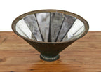 early 20th century original and intact mirrored-panel salvaged chicago metal conical reflector with rolled rim