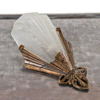 original c. 1930's american art deco flush mount v-shaped "slipper" shade "rayburn series" wall sconce with original keyless leviton socket