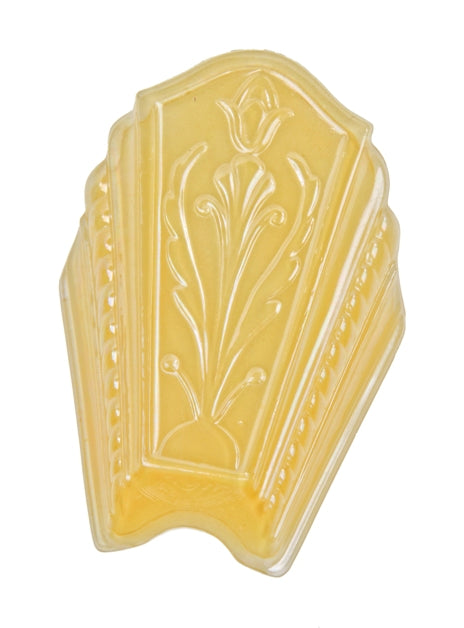 depression era art moderne style pressed ornamental glass "berkeley series" replacement slip shade with iridescent finish