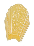 depression era art moderne style pressed ornamental glass "berkeley series" replacement slip shade with iridescent finish
