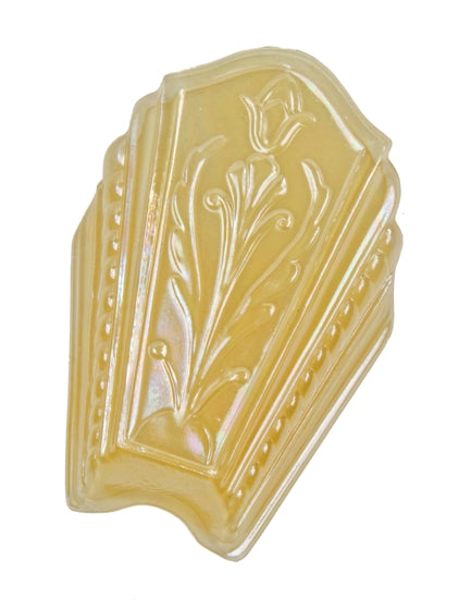 c. 1930's american art deco "berkeley line" champagne colored pressed glass ceiling fixture replacement slip shade
