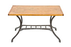 rare early 20th century vintage american industrial "sani-metal" stationary table with highly curvaceous legs