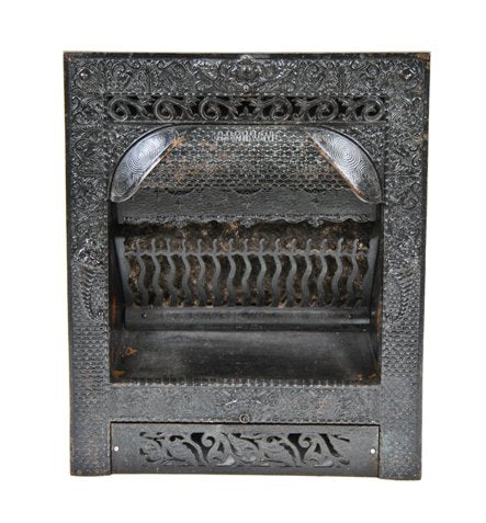 original late 19th century antique american victorian era ornamental cast iron dawson brothers residential fireplace gas insert