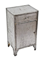 original c. 1930's vintage american medical heavy gauge steel hospital operating room supply cabinet with towel bar