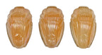 group of three original c. 1930's american art deco style "chevron" pattern pressed iridescent glass slip shade
