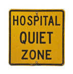unique vintage american single-sided michael reese hospital "quiet zone" heavy gauge steel rectangular-shaped sign