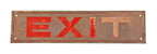 original c. 1920's american single-sided interior chicago bank building "exit" sign with light incised lettering